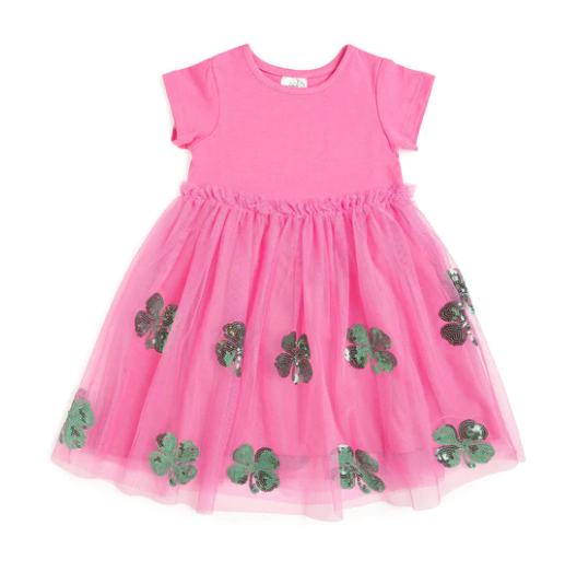 Pink Shamrock Tutu Dress