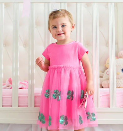 Pink Shamrock Tutu Dress