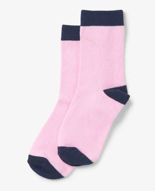 Pink & Navy Crew Sock
