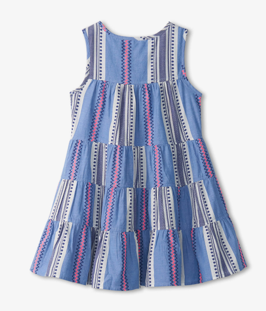 Boho Stripe Layered Tiered Dress