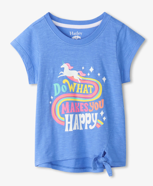 Makes You Happy Tie Front Tee