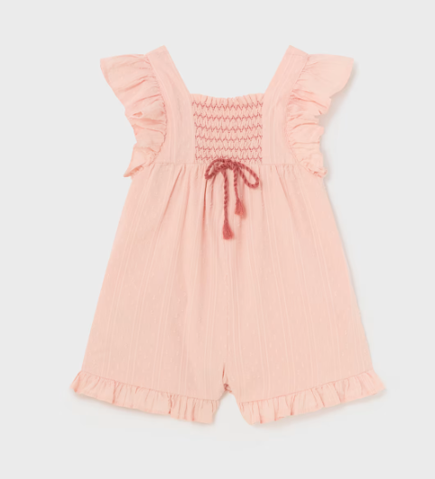 Peach Smocked Romper | 1803