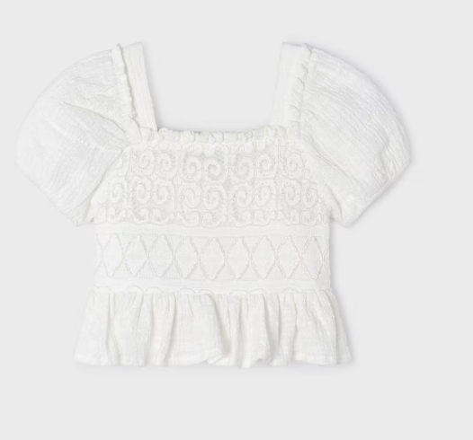 Crochet Cream Top | 3175