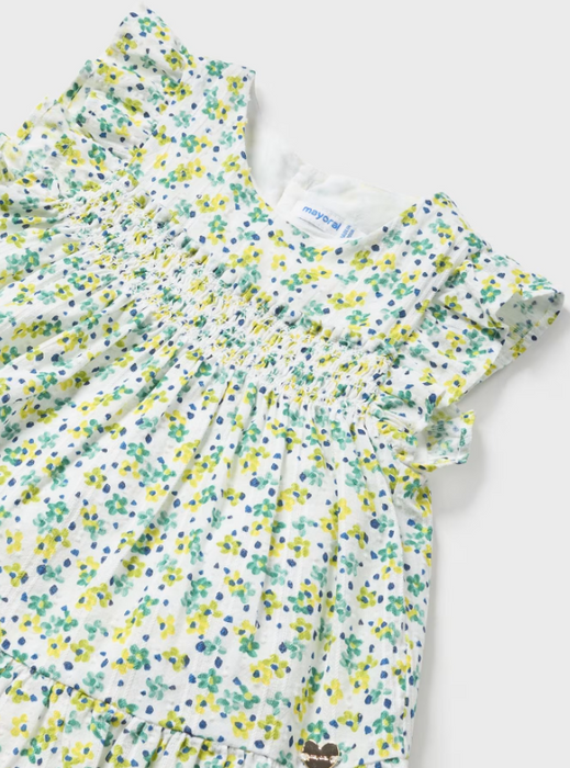 Green Floral Smocked Top| 1102