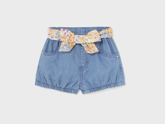 Demin Belted Shorts | 1218