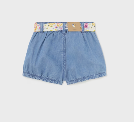 Demin Belted Shorts | 1218
