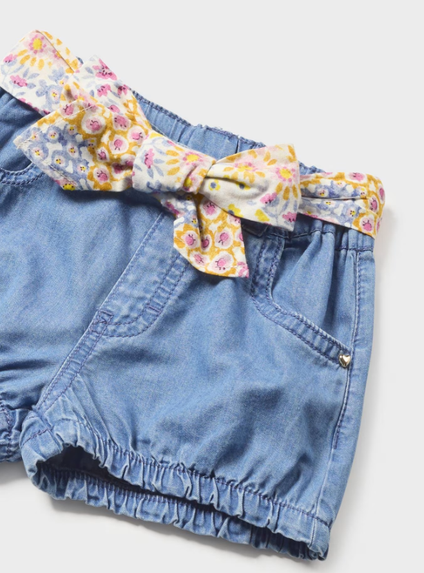 Demin Belted Shorts | 1218