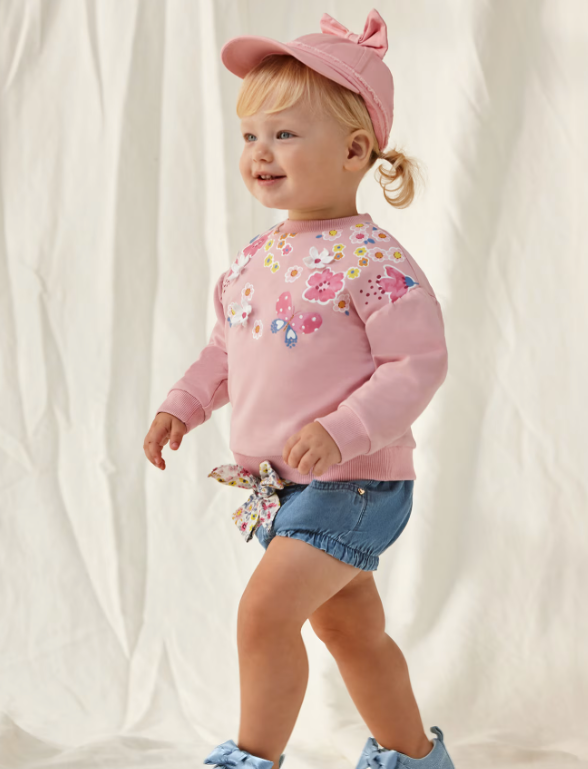 Demin Belted Shorts | 1218