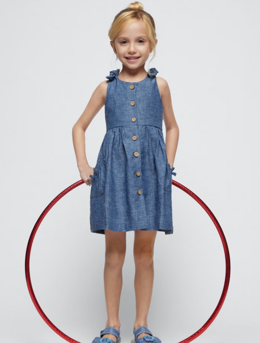 Blue Linen Dress | 3928