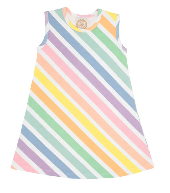 Sleeveless Polly Play Dress | Rainbow Rollerskate Stripe