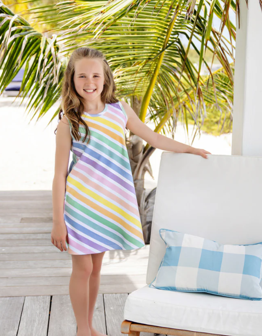 Sleeveless Polly Play Dress | Rainbow Rollerskate Stripe