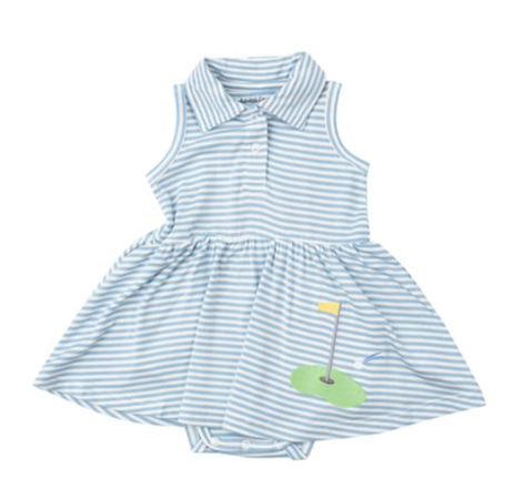 Golf Tank Bodysuit Dress | Dream Blue Stripe