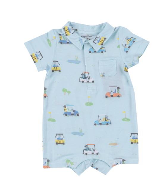 Polo Shortie Romper | Blue Golf Carts