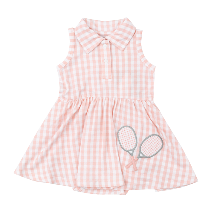 Tennis Tank Bodysuit Dress | Mini Pink Gingham