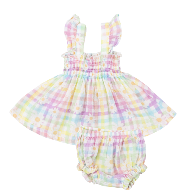 Smocked Top w/Ruffle & Bloomers | Gingham Daisy