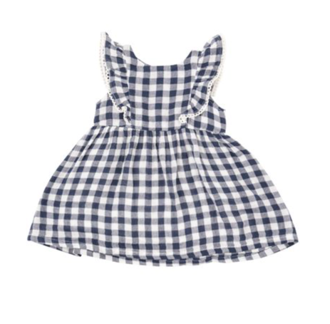 Ruffle Dress | Gingham Navy