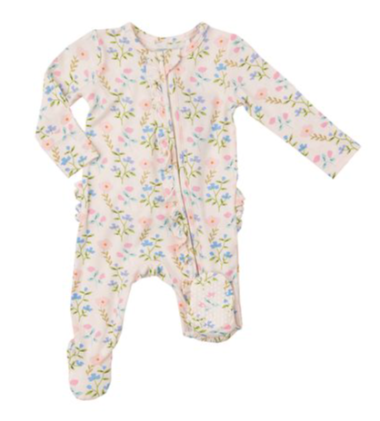 Two Way Ruffle Zipper Footie | Simple Pretty Floral