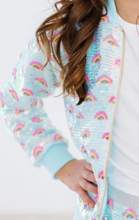 Mint Rainbow Sequin Jacket