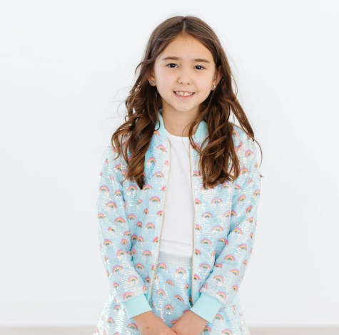 Mint Rainbow Sequin Jacket