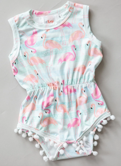 Pink Flamingos Pom Pom Romper