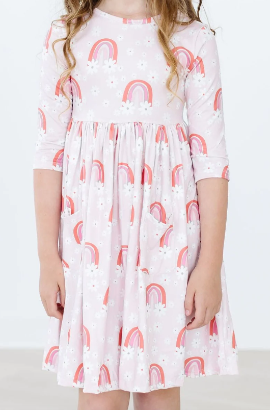 Fun & Flowers 3/4 Sleeve Pocket Twirl Dress
