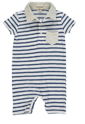 Saltash Polo Romper | Navy & White