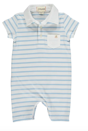 Saltash Polo Romper | Blue & White