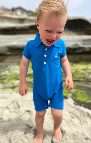 Drift Polo Romper | Royal Blue