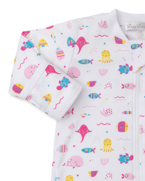 Pink Sea Life Fun Footie w/Zipper