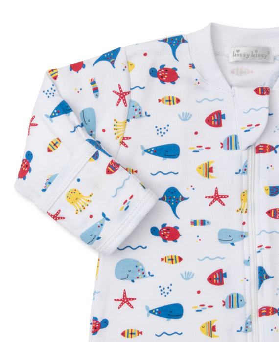 Blue Sea Life Fun Footie w/Zipper