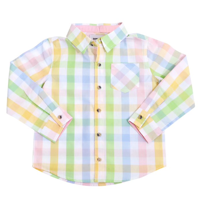 Perry Poplin Buttondown | Rainbow Gingham