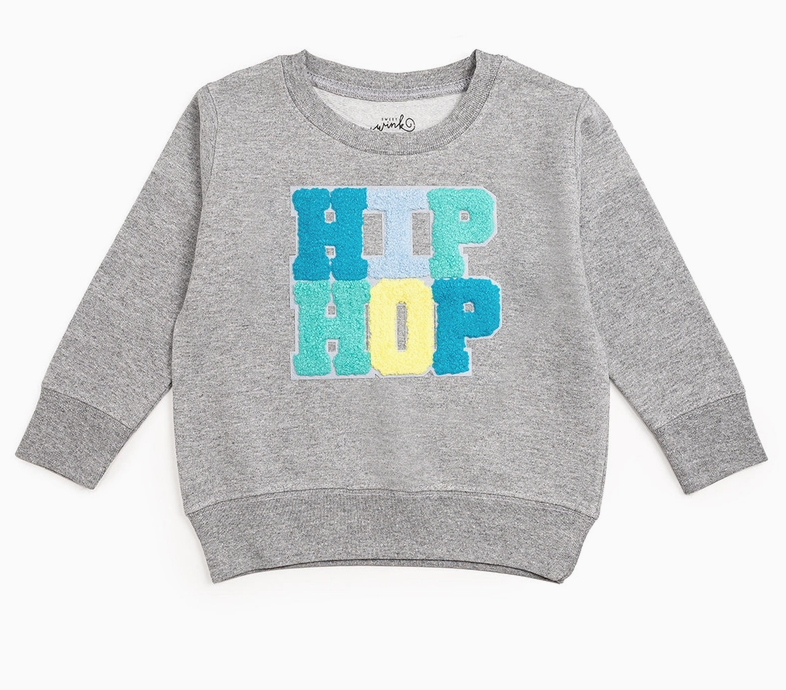 Hip Hop Patch Sweatshirt | Gray