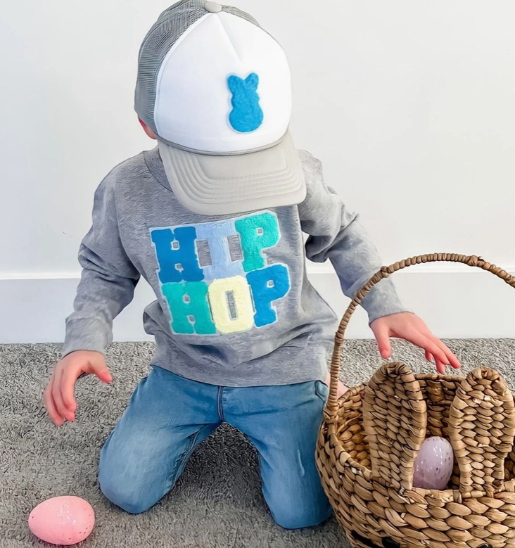 Hip Hop Patch Sweatshirt | Gray