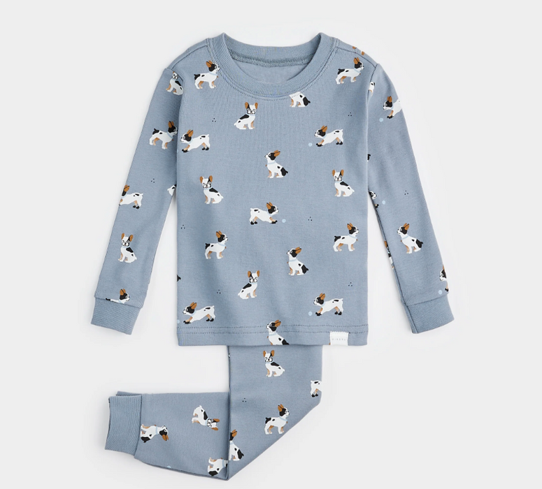 French Bulldogs PJ Set | Lt Blue