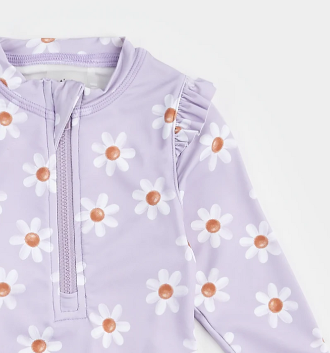 Daisy Long Sleeve Swimsuit | Lavender