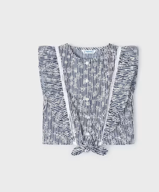 Striped Poplin Top | 3179