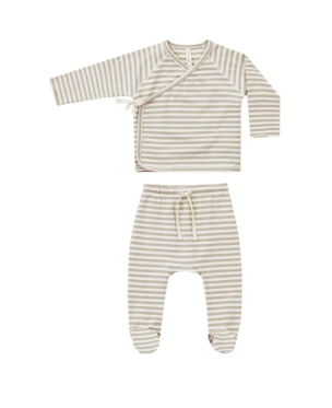 Wrap Top and Pant Set | Ash Stripe