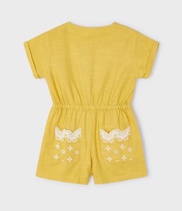 Yellow Embroidered Romper | 3858