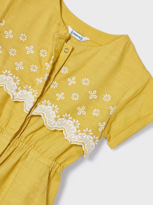 Yellow Embroidered Romper | 3858