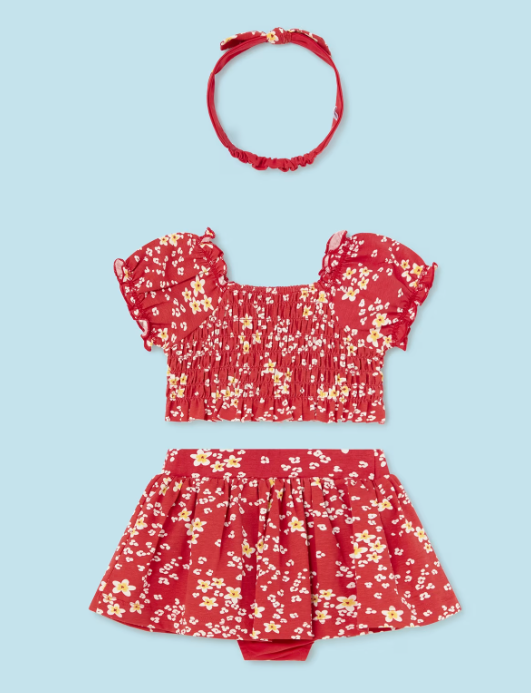 Red Floral Baby Outfit | 1934