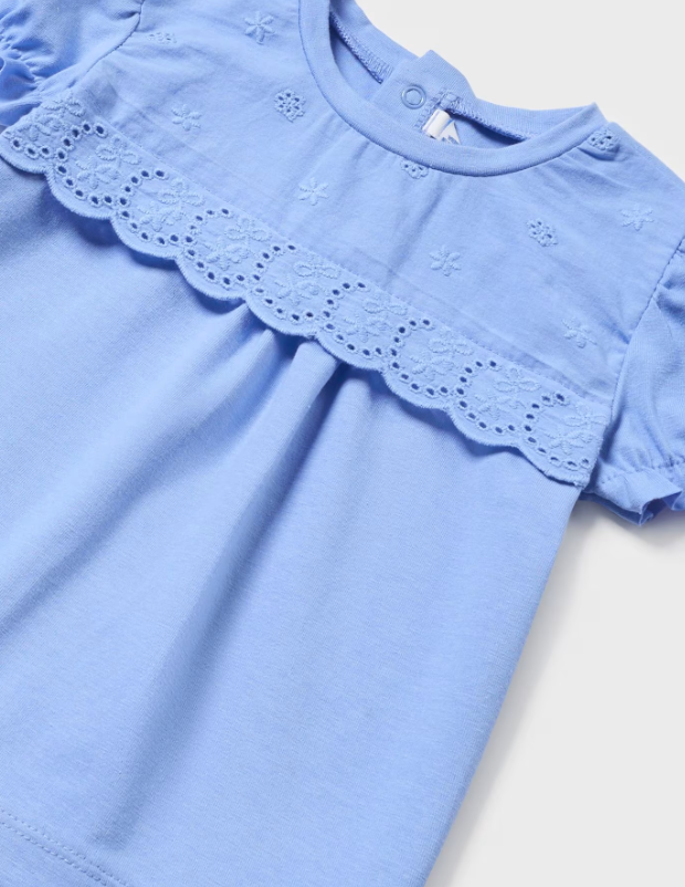 Lt Blue Eyelet TShirt | 1006