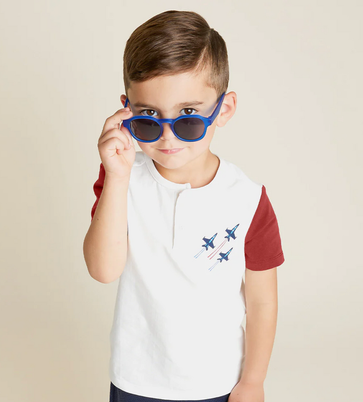 Short Sleeve Henley | Airplanes