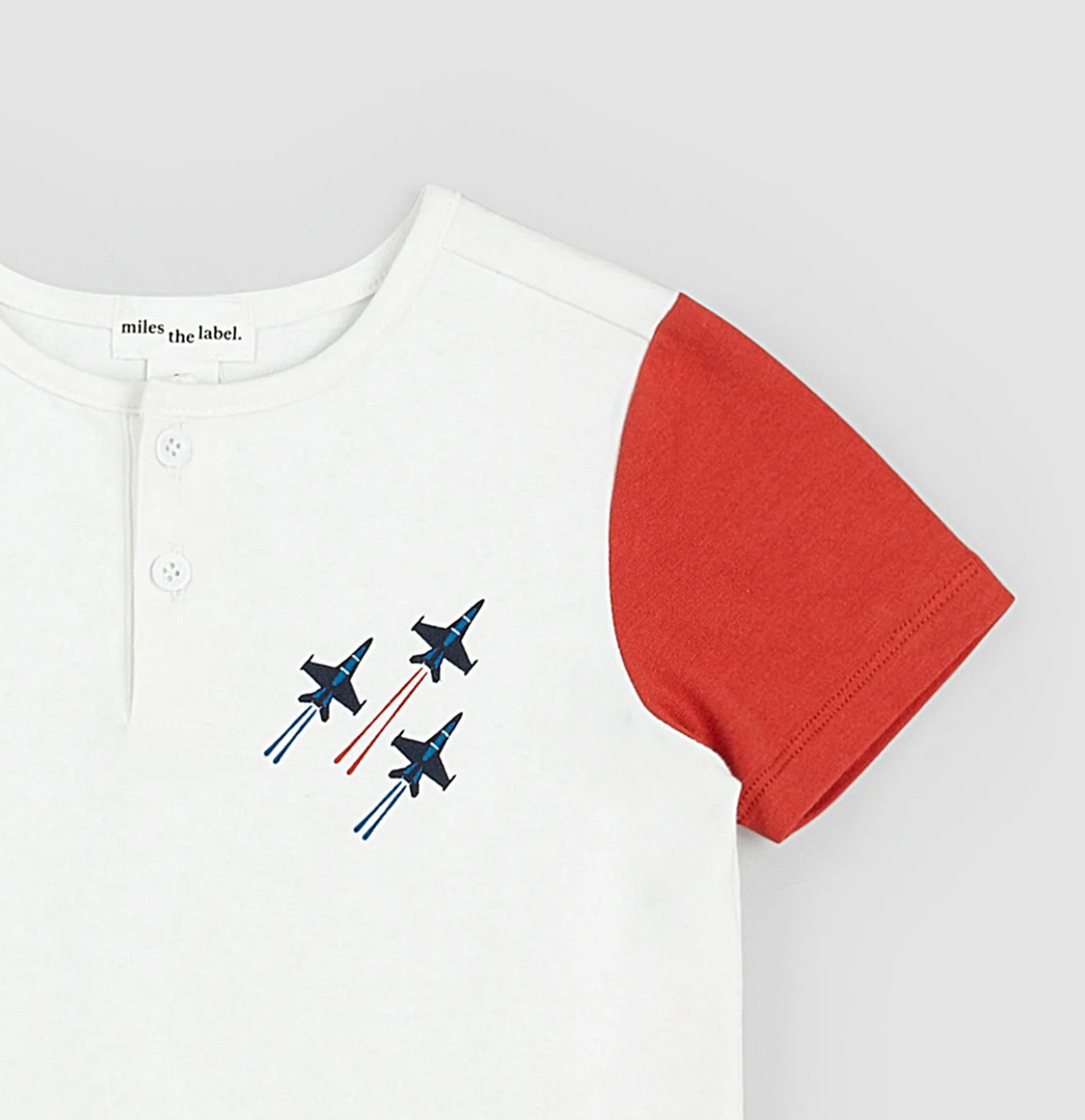 Short Sleeve Henley | Airplanes