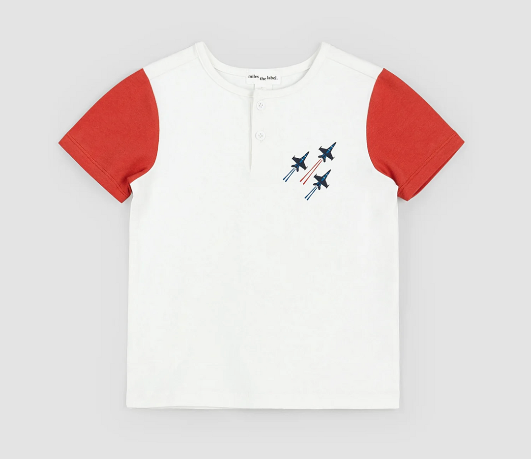 Short Sleeve Henley | Airplanes