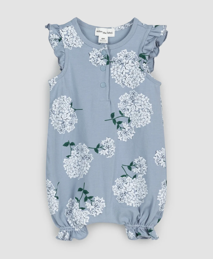 Sleeveless Romper | Ashley Blue Hydrangea
