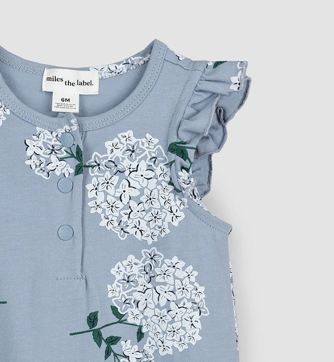 Sleeveless Romper | Ashley Blue Hydrangea