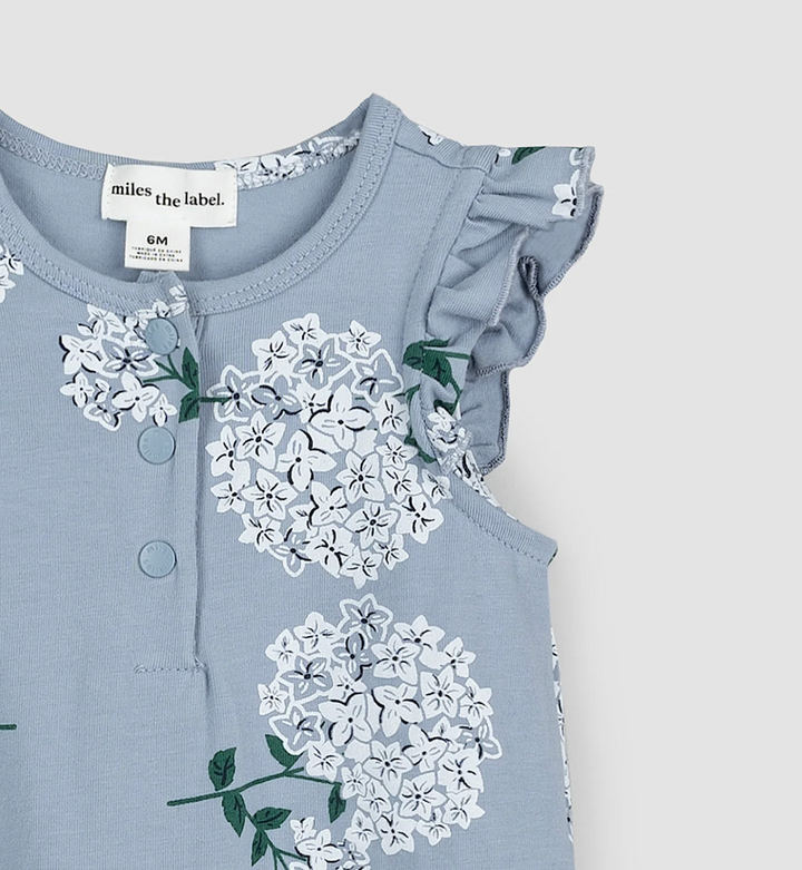 Sleeveless Romper | Ashley Blue Hydrangea
