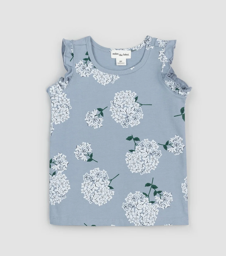 Sleeveless Empire Top | Ashley Blue Hydrangea
