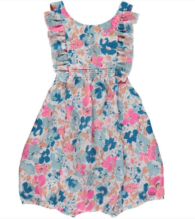 Kristin Shorty Romper | Pink Bouquet