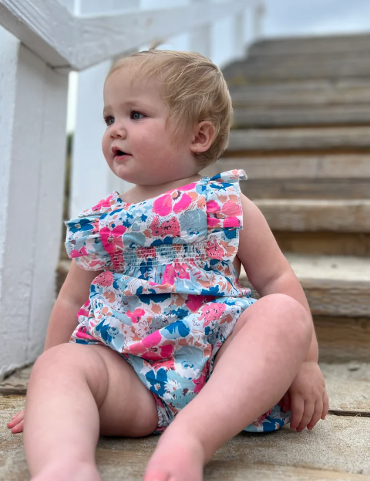 Kristin Shorty Romper | Pink Bouquet